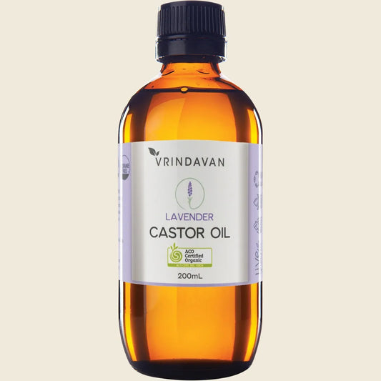 Castor Oil and Lavender Amber Glass Bottle 200ml