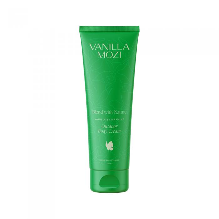 Vanilla Mozi Natural Outdoor Body Cream Spearmint And Vanilla 250ml