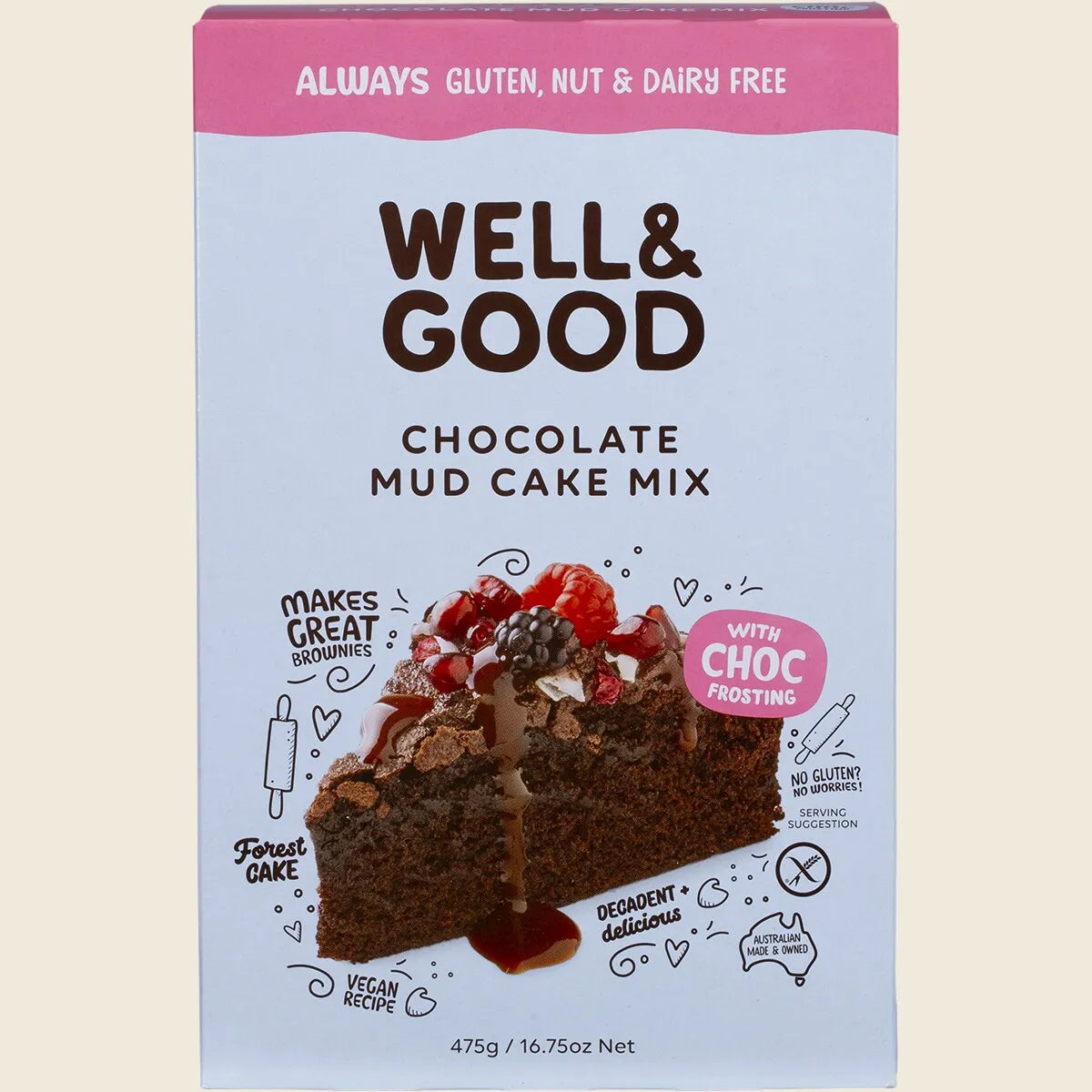 Chocolate Mud Cake Mix with Choc Frosting 475g