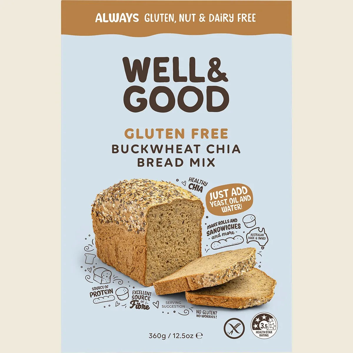 Buckwheat & Chia Bread Mix 360g