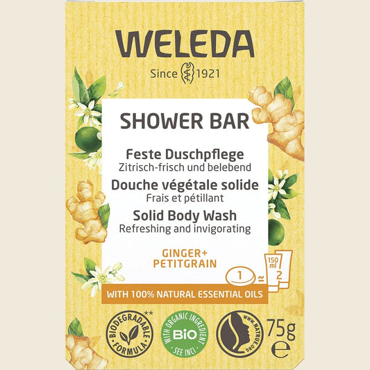 Weleda Shower Bar (solid Body Wash) Ginger + Petitgrain 75g