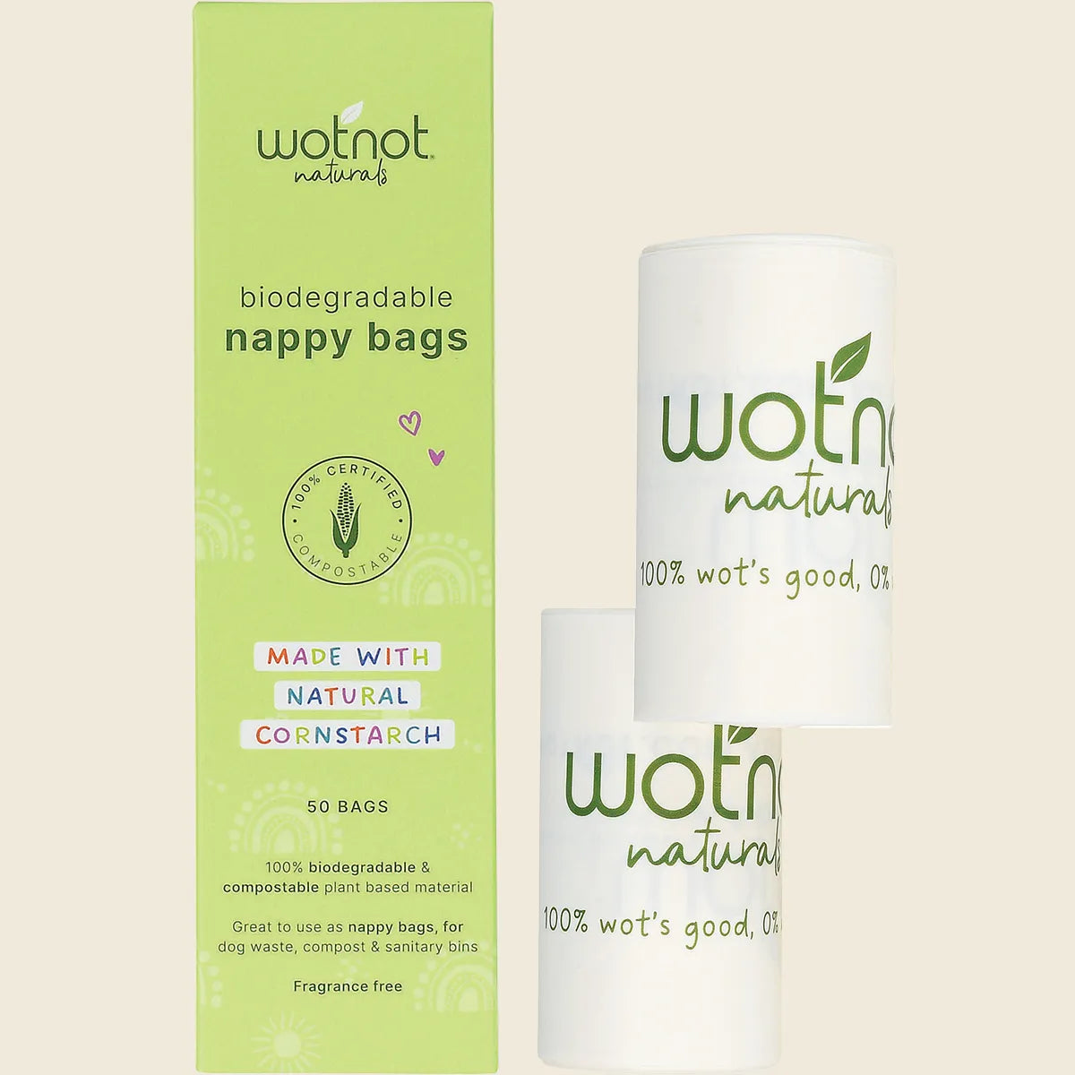 Biodegradable Nappy Bags 100% Compostable 50pk