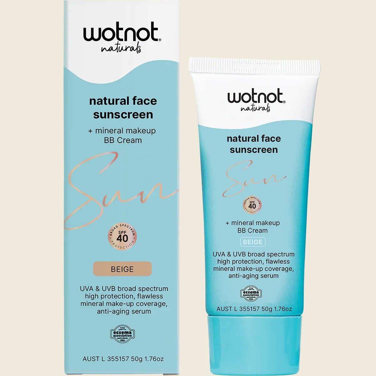 Natural Face Sunscreen + BB Cream SPF 40 Beige 50g