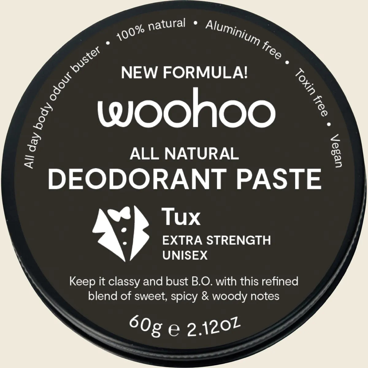 Natural Deodorant Paste Tin Tux Extra Strength 60g