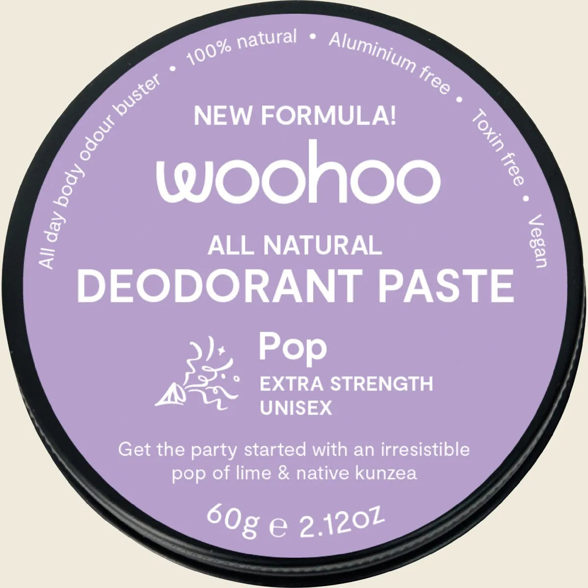 Natural Deodorant Paste Tin Pop Extra Strength 60g