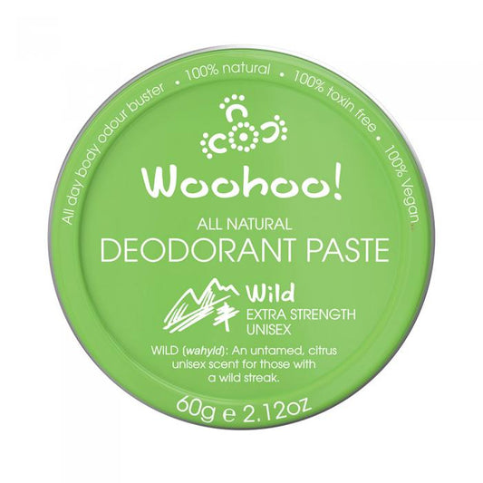 Woohoo Deodorant Paste Wild (extra Strength Unisex) Tin 60g