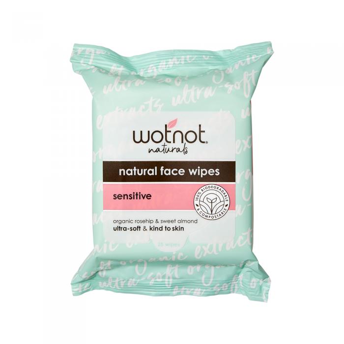 Wotnot Naturals All Natural Face Wipes Sensitive X 25 Pack