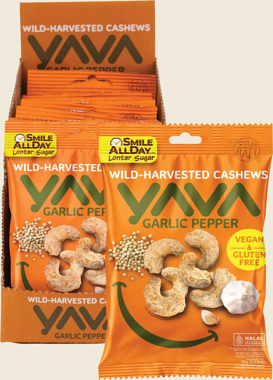 Wild-Harvested Cashews Garlic Pepper 10x35g