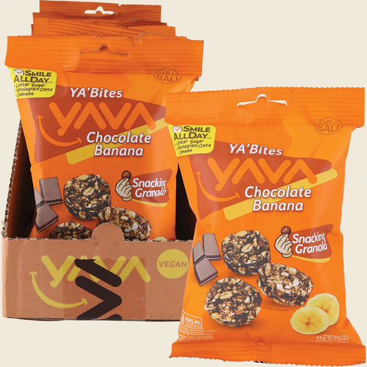 YA'Bites Granola Snack Chocolate Banana 8x35g