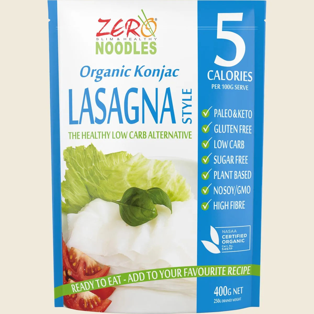 Certified Organic Konjac Lasagna Style 400g