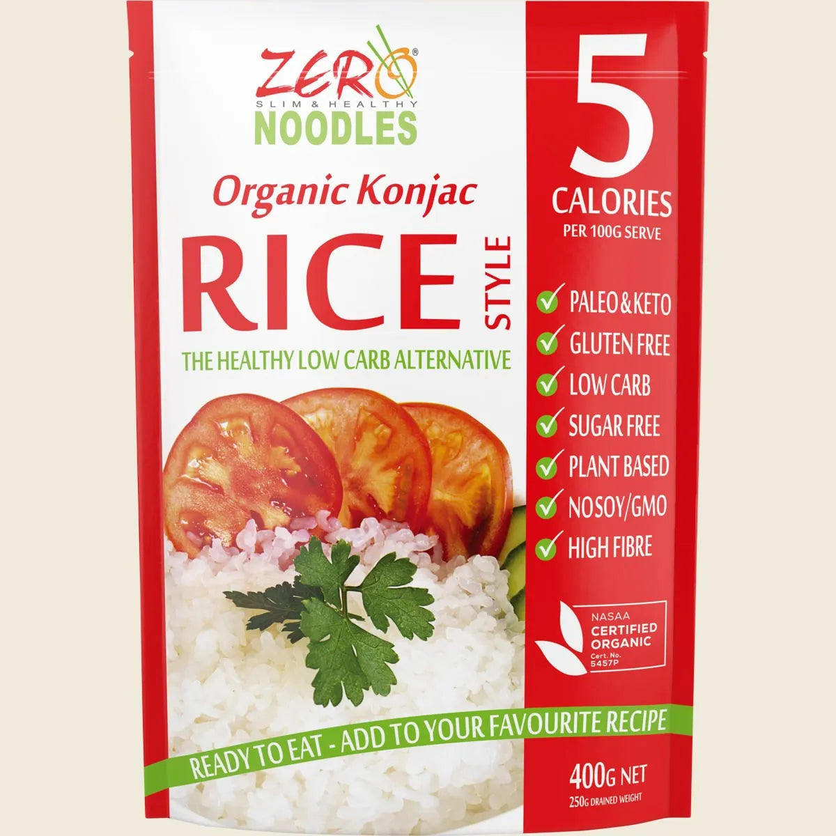 Certified Organic Konjac Rice Style 400g