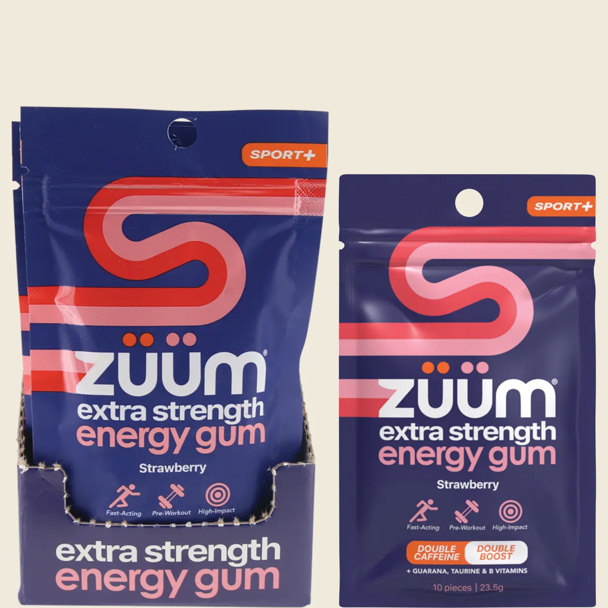 Energy Gum Extra Strength Sport Strawberry Hasta 16x10pcs