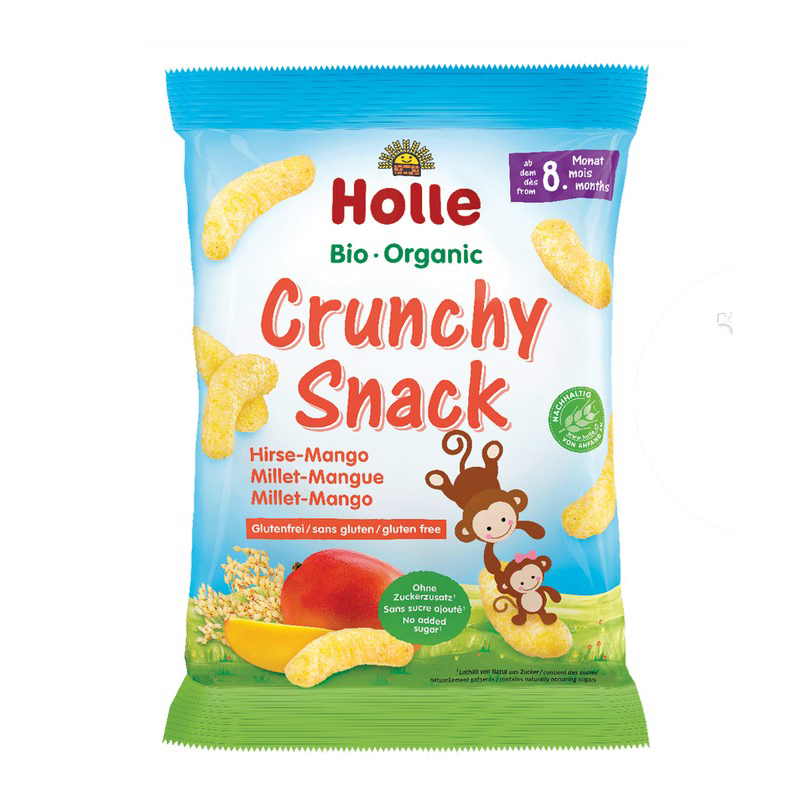 Holle Organic Millet Mango Crunchy Snack 8x25g
