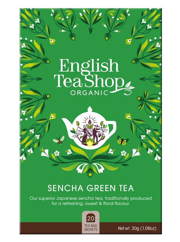 ENGLISH TEA SHOP Organic Green Sencha Teabags 6x20pc