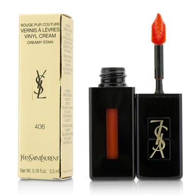 Yves Saint Laurent Rouge Pur Couture Vernis A Levres Vinyl Cream Creamy Stain - # 406 Orange Electro 5.5ml/0.18oz