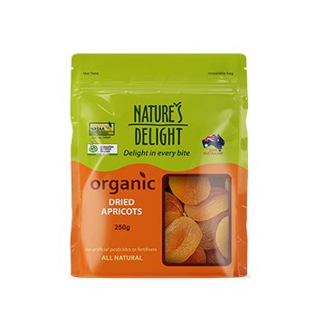 Nature's Delight Organic Dried Apricots 250g
