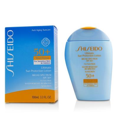 Shiseido Ultimate Sun Protection Lotion WetForce For Face & Body SPF 50+ - For Sensitive Skin & Children 100ml/3.3oz