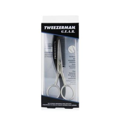 Tweezerman Moustache Scissors & Comb (For Beard & Moustache Trimming) 2pcs