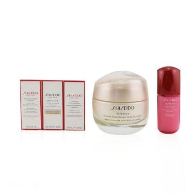 Shiseido Anti-Wrinkle Ritual Benefiance Wrinkle Smoothing Cream Enriched Set (For Dry Skin): Wrinkle Smoothing Cream Enriched 50ml + Cleansing Foam 5ml + Softener Enriched 7ml + Ultimune Concentrate 10ml + Wrinkle Smoothing Eye Cream 2ml 5pcs+1pouch