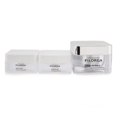Filorga Perfect Skin Ritual Set: 1x NCEF-Reverse Supreme Multi-Correction Cream - 50ml/1.7oz + 1x Meso-Mask Smoothing Radiance Mask - 15ml/0.5oz + 1x Sleep & Lift Ultra-Lifting Night Cream - 15ml/0.5oz 3pcs