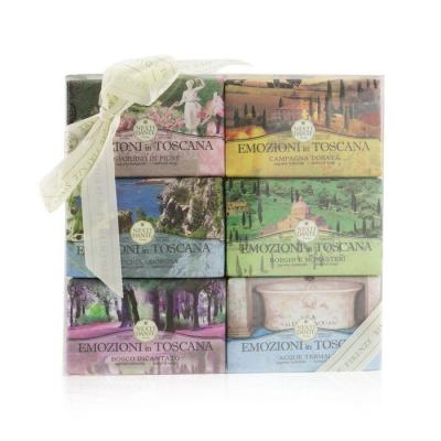 Nesti Dante Emozioni In Toscana The Collection Gift Set (#Gardino In Flore, #Campagna Dorata, #Macchia Odorosa, #Borghi E Monasteri, #Bosco Incantato, #Thermal Water) 6x 150g/5.3oz