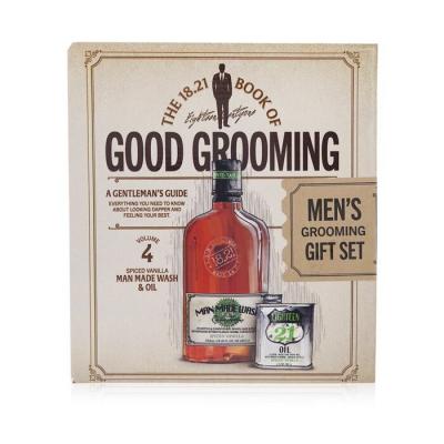 18.21 Man Made Book of Good Grooming Gift Set Volume 4: Spiced Vanilla (Wash 532ml + Oil 60ml) 2pcs