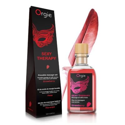 ORGIE Lips Massage Kit Strawberry Kissable Massage Oil 100ml/3.38oz