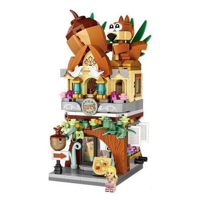 LOZ Street Series - Squirrel Nut Shop Building Bricks Set 19.5x16.5x4.5cm