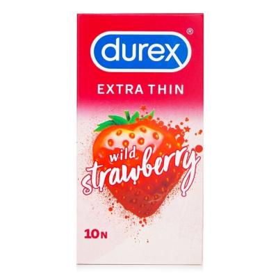 Durex Extra Thin Condom 10pcs - Wild Strawberry 10pcs/box