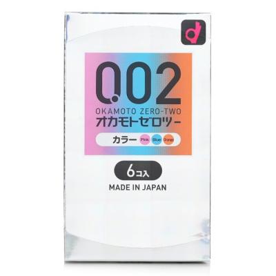 Okamoto 0.02 Unified Thinness 3-colors Condom 6pcs 6pcs/box