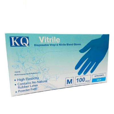 KQ - Vitrile Disposable Vinyl & Nitrile Blend Gloves -blue (S) S