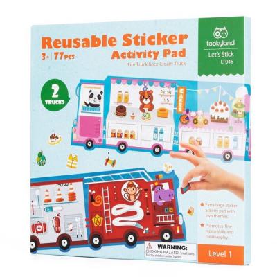 Tookyland "Reusable Stickers Activity Pad - Fire Truck & Ice Cream Truck" 24x2x23cm