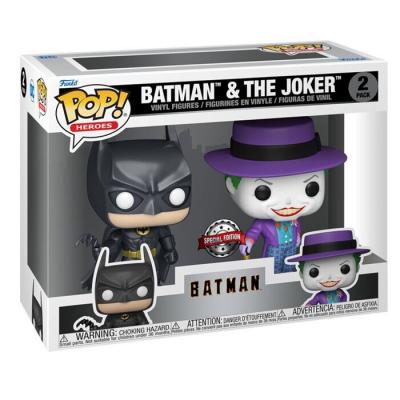 Funko POP! Heroes: Batman(1989) - Joker & Batman Toy Figures 16x21x9cm
