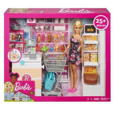 Barbie Supermarket with doll (Blonde) 40x8x32cm