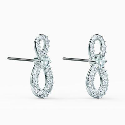 Swarovski Infinity drop earrings 5518880 - Infinity, White, Rhodium plated White