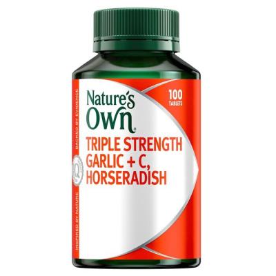 [Authorized Sales Agent] Nature's Own Triple Strength Garlic + C, Horseradish - 100 tablets 100pcs/box