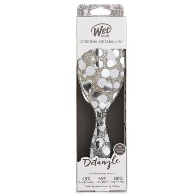 Wet Brush Original Detangler Groovy Disco Silver Hair Brush 1pc