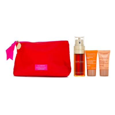 Clarins Double Serum & Extra-Firming Collection: Double Serum 50ml + Day Cream 15ml + Night Cream 15ml + Bag(Unboxed) 3pcs+1bag