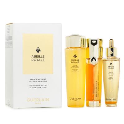 Guerlain Abeille Royale Anti Aging Skincare 3 Step Duo Set (Lotion 150ml + Advanced Serum 50ml + Watery Oil 50ml) 3pcs