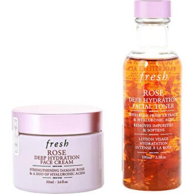 Fresh Deep Hydration Duo For Women - 2 Pc 90ml/3.3oz Rose Deep Hydration Facial Toner 30ml/1.6oz Rose Deep Hydration Face Cream 90ml/3.3oz