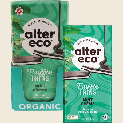 Chocolate Organic Mint Creme Dark Truffle Thins 12x84g Chocolate Organic Mint Creme Dark Truffle Thins 12x84g
