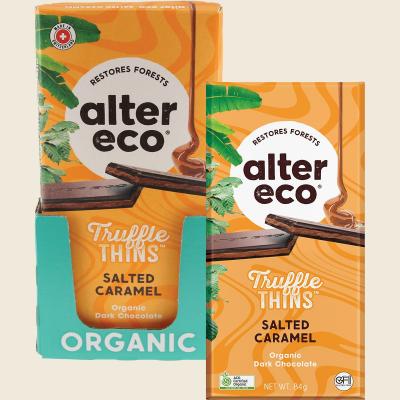 Chocolate Organic Salted Caramel Dark Truffle Thins 12x84g