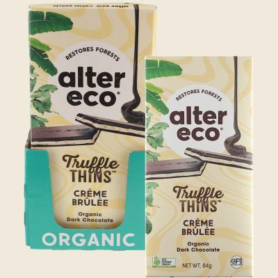 Chocolate Organic Creme Brulee Dark Truffle Thins 12x84g