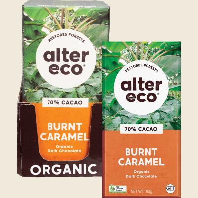 Chocolate Organic Dark Burnt Caramel 12x80g Chocolate Organic Dark Burnt Caramel 12x80g