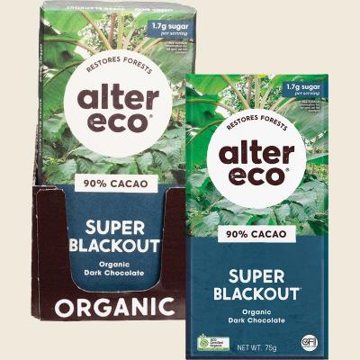 Chocolate Organic Dark Super Blackout 12x75g Chocolate Organic Dark Super Blackout 12x75g