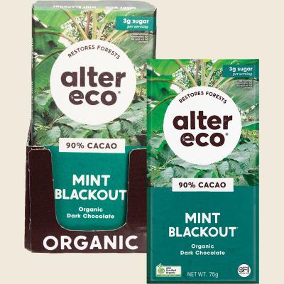Chocolate Organic Dark Mint Blackout 12x75g Chocolate Organic Dark Mint Blackout 12x75g