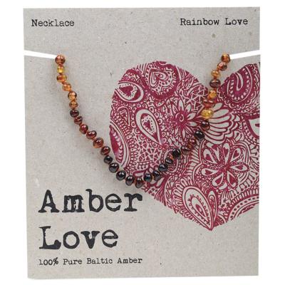 Children's Necklace 100% Baltic Amber Rainbow 33cm