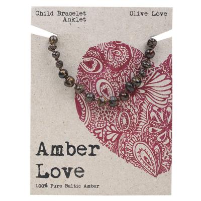 Children's Bracelet/Anklet 100% Baltic Amber Olive 14cm