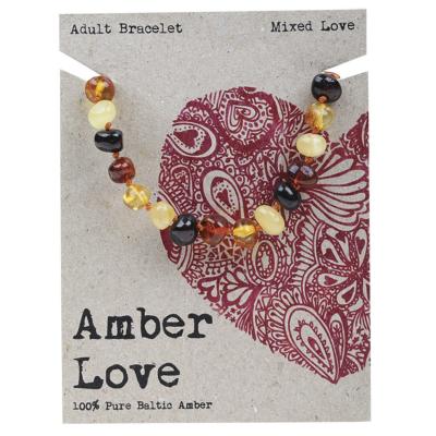 Adult's Bracelet 100% Baltic Amber Mixed 20cm