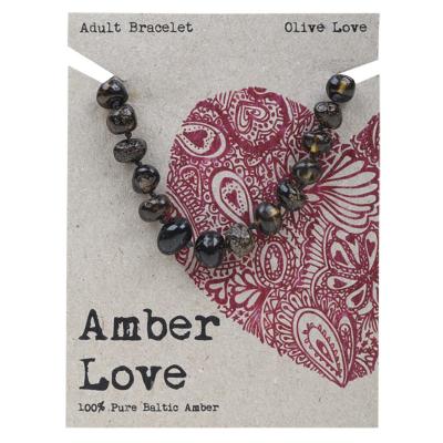 Adult's Bracelet 100% Baltic Amber Olive 20cm